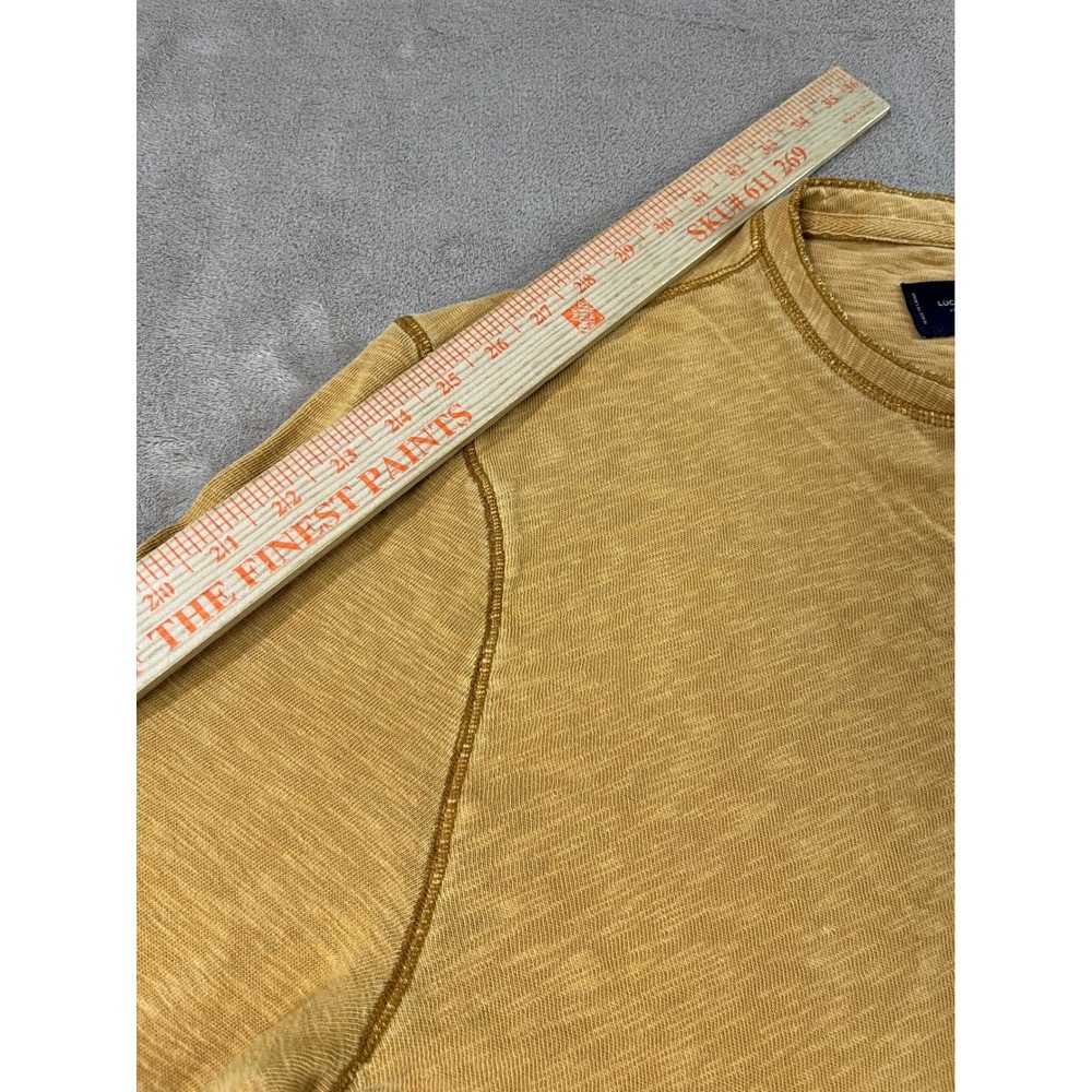 Lucky Brand Mustard Yellow Long Sleeve Henley Shirt - Picture 6 of 7